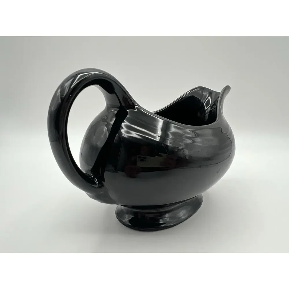 Homer Laughlin Fiesta BLACK Ceramic Open Sauce / Gravy Boat Retired